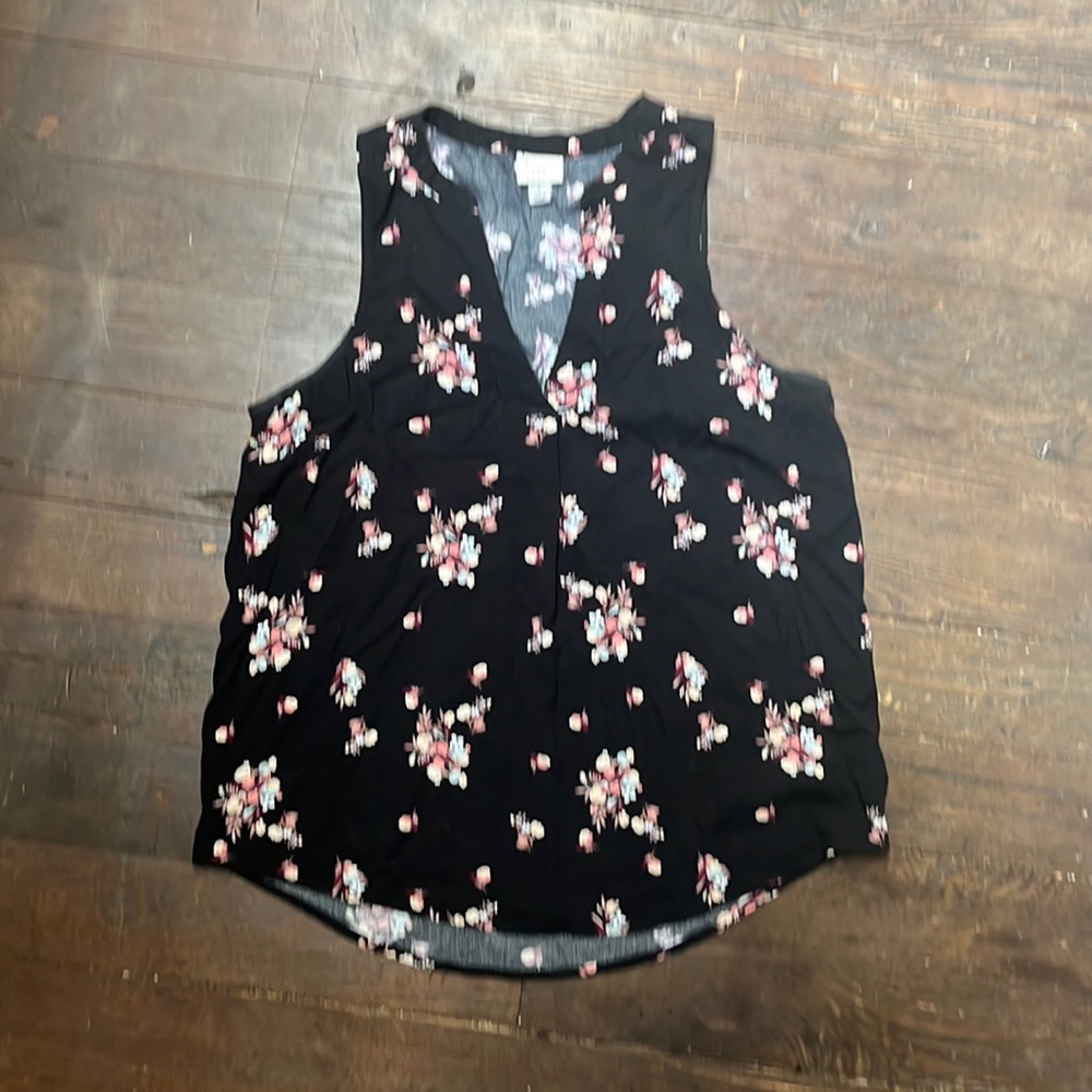 Formal black floral tank